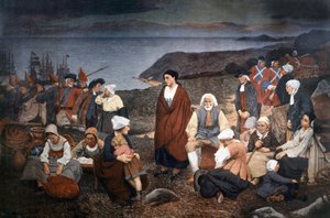 Akadilaisten hajaantuminen vuonna 1755, n. 1900 (maalaus) tekijältä Henri Beau