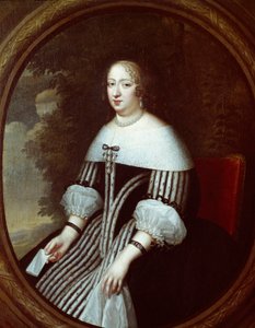 Itävallan Annen (1601-1666) muotokuva leskenpuvussa Charles Beaubrunin (1604-1692) ja Henri Beaubrunin (1603-1677) maalaus 1600-luvun su. 1,8x1 m Versailles, musee du chateau