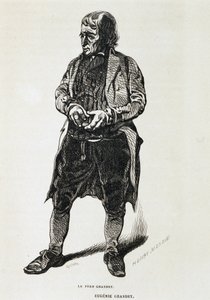 Isä Grandet - teoksessa "Eugénie Grandet", kirjoittanut Balzac, ill. Henri Monnier, alkuperäinen painos vuodelta 1843 tekijältä Henri Bonaventure Monnier