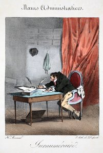 Surnuméraire, kuvitus Henri Monnierin teoksesta "Moeurs Administratives, Dessinées D
