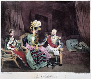 A Protector - teoksessa "" Parisian Sketches", kirjoittanut Henri Monnier, toim. Delpech, Pariisi tekijältä Henri Bonaventure Monnier