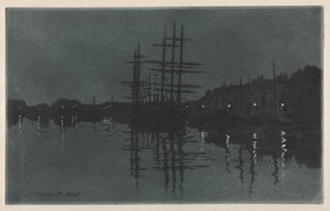 Kuun vaikutus Dieppessä, n. 1885. tekijältä Henri Charles Guérard