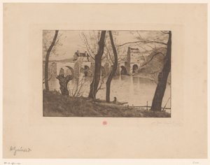 Vista del pont de Mantes-la-Joliefinnish tekijältä Henri Charles Guérard