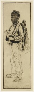 Le ramoneur (Nopeutaja), n. 1890 (etsaus ja kuivakärki) tekijältä Henri Charles Guérard
