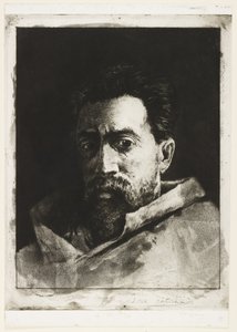 Omakuva, n. 1888 (etsaus ja kuivakärki) tekijältä Henri Charles Guérard
