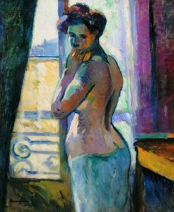 Ikkunan edessä, rue Boursault tekijältä Henri Charles Manguin