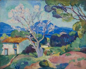 Kukkiva mantelipuu, 1907. tekijältä Henri Charles Manguin