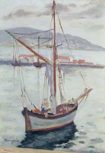 Yachts Saint Tropezissa (öljy kankaalle) tekijältä Henri Charles Manguin