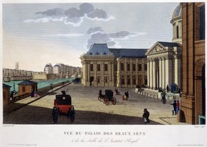 Kuvataidepalatsi ja instituutti, noin 1820 - Courvoisierin "" Näkymät Pariisiin "" tekijältä Henri Courvoisier-Voisin