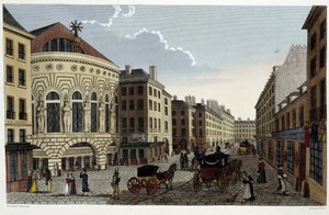 Theatre of the Opera Comique, noin 1820 Courvoisier 1827:n teoksessa "Näkymät Pariisiin"