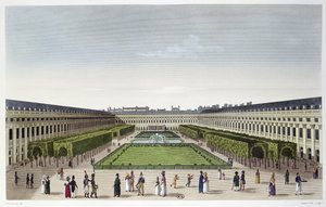 Näkymä Palais Royalin puutarhaan Galeries de Bois