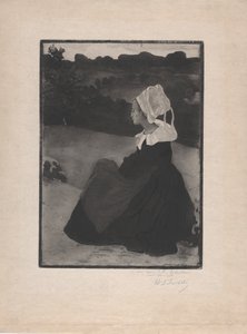Bretonne assise (Istuva Breton Woman) n. 1893 (pehmeäpohjainen etsaus ja akvatinta)
