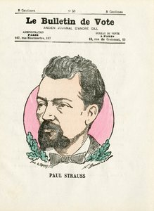 Äänestyslippu 2. sarja, Satiirinen väreissä: Strauss Paul - Kuvitus Henri Demare (1846-1888) tekijältä Henri Demare