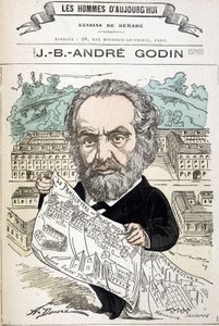 Jean Baptiste André Godin (1817-1888), teollinen perheen perustaja. Demaren piirustus teoksesta "Tämän päivän miehet".