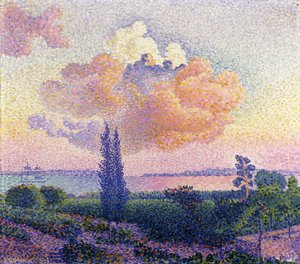 Vaaleanpunaiset pilvet, n. 1896 tekijältä Henri Edmond Cross