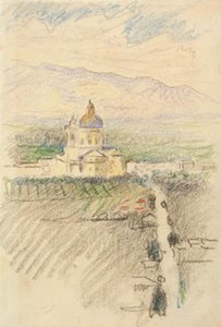 Näkymä Santa Maria degli Angelille lähellä Assisia tekijältä Henri Edmond Cross