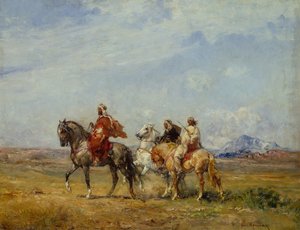Arabien metsästysseurue (öljy kankaalle)