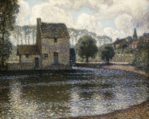 Harmaa tuulimylly; Le Moulin Gris tekijältä Henri Eugene Augustin Le Sidaner
