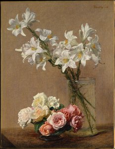 Ruusuja ja liljoja tekijältä Henri Fantin-Latour