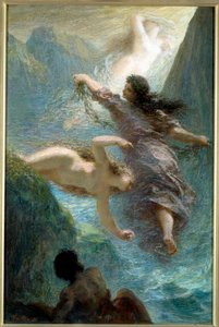 Reinin tytöt. Pastelli Henri Fantin Latour (Fantin-Latour tekijältä Ignace Henri Jean Fantin-Latour
