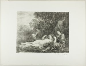 Uimanaiset, neljäs iso lautanen tekijältä Ignace Henri Jean Fantin Latour