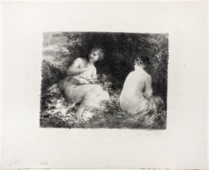 Bathing Women, toinen keskikokoinen lautanen tekijältä Ignace Henri Jean Fantin Latour