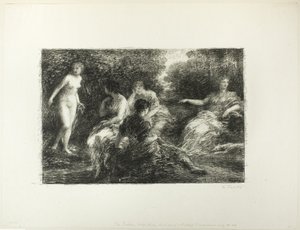 Uimanaiset, kolmas iso lautanen tekijältä Ignace Henri Jean Fantin Latour