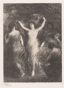 Tanssii ja katselee naisia tansseja tekijältä Ignace Henri Jean Fantin Latour