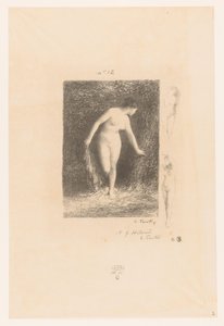 Diana ontkleedt zich om te baden Diana Gedichten van André Chénier (sarjan nimi) Kuvituksia André Chénierin runoihin (sarjan nimi) tekijältä Ignace Henri Jean Fantin Latour