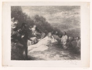 Faust ja Mephisto näkevät Troijalaisen Helenan Helene tekijältä Ignace Henri Jean Fantin Latour