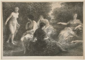 Viisi nymfiä tekijältä Ignace Henri Jean Fantin Latour