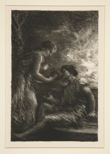 La Valkyrie: acte I, Sieglinde et Siegmund (The Valkyries: Act I, Sieglinde ja Siegmund) tekijältä Ignace Henri Jean Fantin Latour