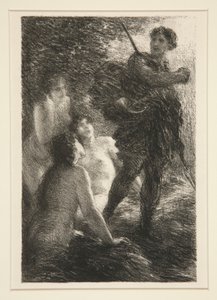 The Twilight of the Gods: Act III, Siegfried and the Rhine Maidens tekijältä Ignace Henri Jean Fantin Latour