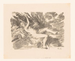 Alaston nainen herää Le Reveil tekijältä Ignace Henri Jean Fantin Latour
