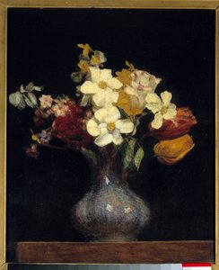 Narsissi ja tulppaanit Henri Fantin Latourin maalaus (Fantin-Latour tekijältä Ignace Henri Jean Fantin-Latour
