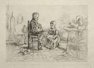 Perunoiden kuoriminen tekijältä Ignace Henri Jean Fantin Latour
