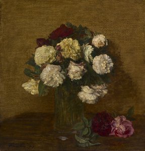 Ruusuja maljakossa, 1878 tekijältä Ignace Henri Jean Fantin Latour