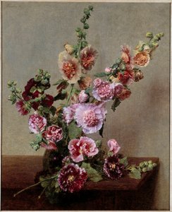Roses tremieres Henri Fantin Latourin maalaus (Fantin-Latour tekijältä Ignace Henri Jean Fantin-Latour