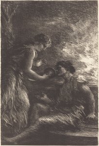 Sieglinde ja Siegmund Valkyrie-sarjan I näytöksestä tekijältä Ignace Henri Jean Fantin Latour
