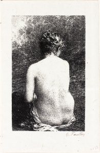 Tutkimus istuvasta naisesta takaa katsottuna tekijältä Ignace Henri Jean Fantin-Latour