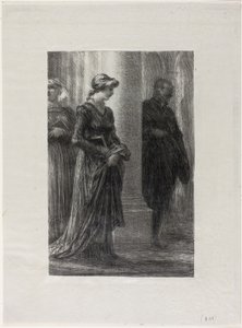 Nürnbergin mestarilaulajat, näytös I: Walther ja Eva tapaavat tekijältä Ignace Henri Jean Fantin Latour