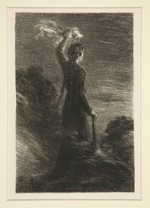 Tristany et Iseult: act II, signal dans la nuit (Tristan i Isolda: Act II, Signal in the Night) finès tekijältä Ignace Henri Jean Fantin-Latour