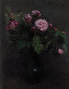 Maljakko ruusuilla 1872 (Öljy kankaalle) tekijältä Henri Fantin-Latour