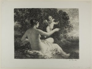 Venus ja Cupid, iso lautanen tekijältä Ignace Henri Jean Fantin Latour