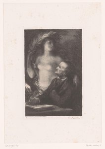 Wagner katsoo ylös muusaansa La Muse Richard Wagnerin elämä ja teokset (sarjan nimi) tekijältä Ignace Henri Jean Fantin Latour