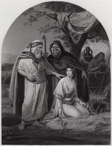 Boas ja Ruth (kaiverrus) tekijältä Henri Frederic (after) Schopin