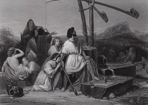 Mooses Midianin maassa (kaiverrus) tekijältä Henri Frederic (after) Schopin