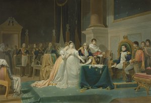 Keisarinna Josephinen (1763-1814) avioero 15. joulukuuta 1809, kaiverrus Jean Pierre Marie Jazet (1788-1871) 1851 (akvatinta) (katso myös 62790)