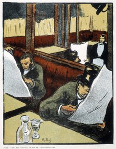 Kahvilassa - piirustus tekijältä Henri Gabriel Ibels