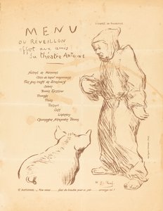 Uudenvuodenaaton menu tarjolla Antoine-teatterin ystäville tekijältä Henri Gabriel Ibels